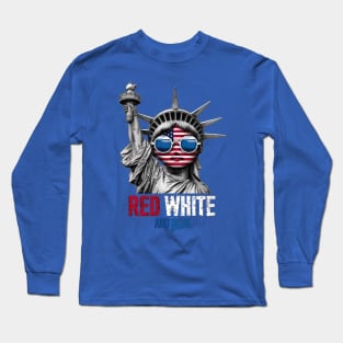 American Flag Statue of Liberty Fashion Tee Long Sleeve T-Shirt